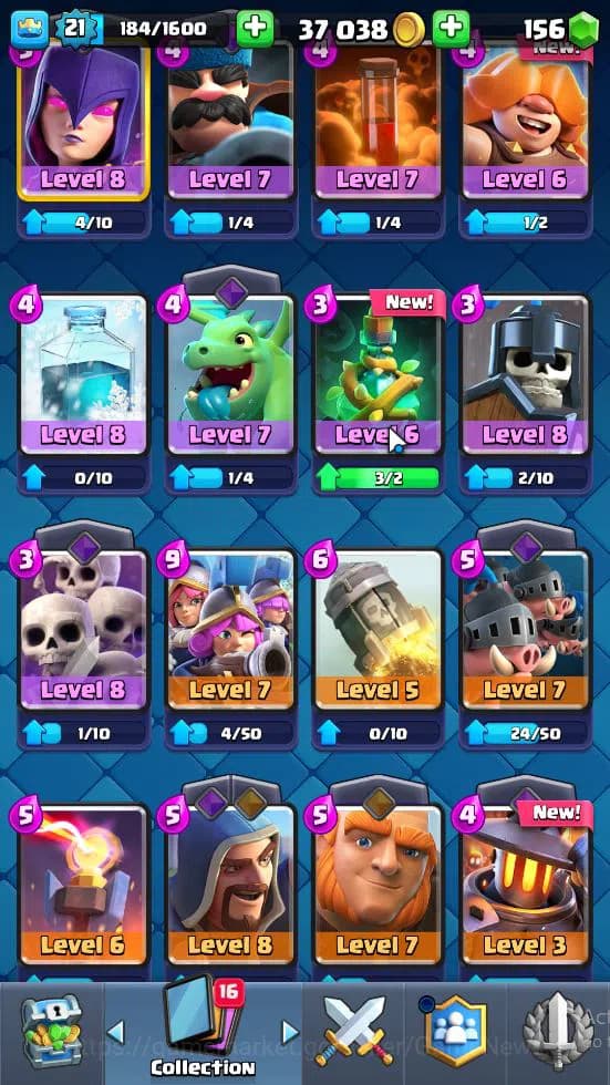 Clash Royale Accounts Lv 21|Trophy 3608|KTL 8|Card 63|1 Hero 2 EVO 2 Leg image 12