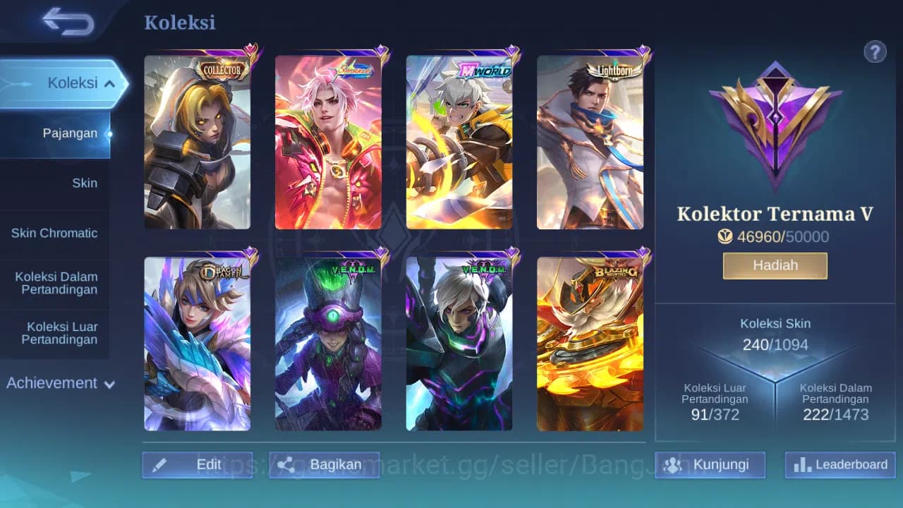 Mobile Legends: Bang Bang Accounts GLOBAL Hero 132 Skin 240 | Sparkle Fredrinn | CC N image 8