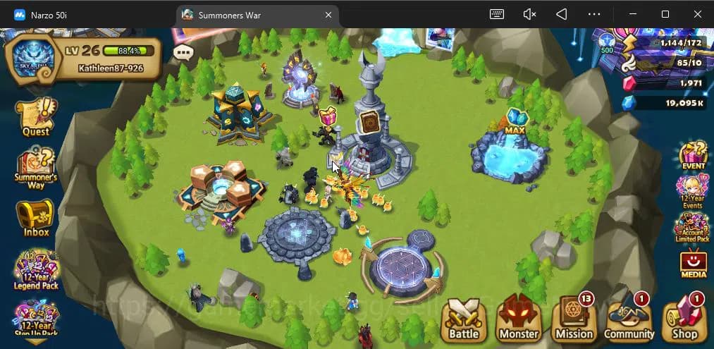 Summoners War: Sky Arena Accounts ASIA|Lv 26|Fresh Starter| Teshar | 1,9K Crystal + image 1