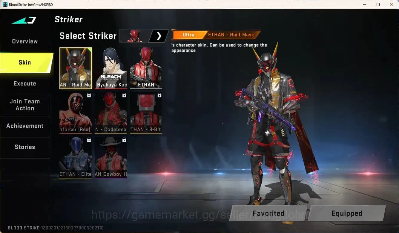 Blood Strike Accounts ASIA | Ultra ETHAN-Raid Mask | BLEACH Striker | TR image 2