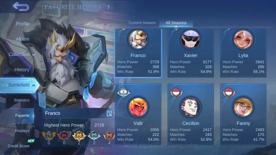Mobile Legends: Bang Bang Accounts Global|Hero 132 Skin 502|Mega|Legend Lesley+Valir| image 4