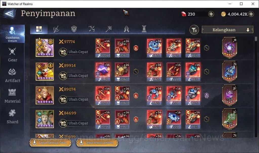 Watcher of Realms Accounts Global 60X|Lv65|2,2M Power|5 Lord[IngridA2,Cyrus,T image 10