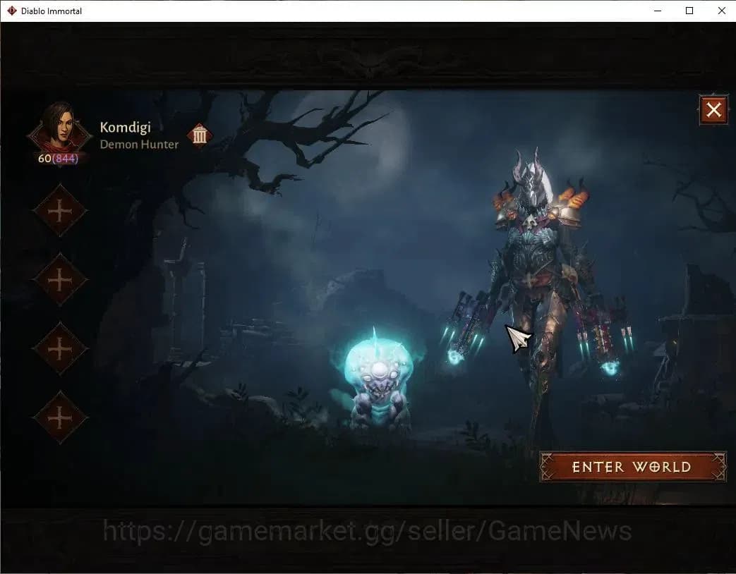 Diablo Immortal Accounts SA - Malah|CS ON|Lv60(844)|Demon Hunter|CR 44k|Res image 1