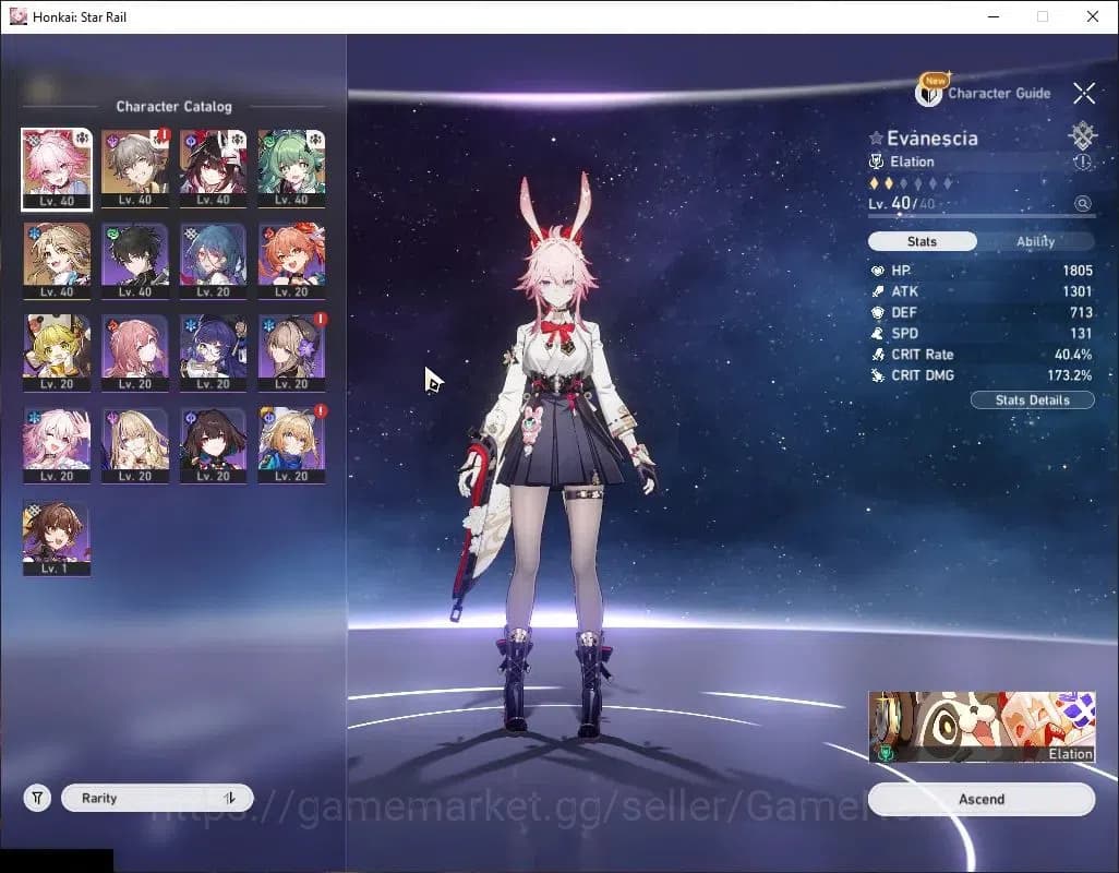 Honkai Star Rail Accounts Asia|TL 30|1,2K SJ|Limited 5-star Evanescia, Huohu image 5