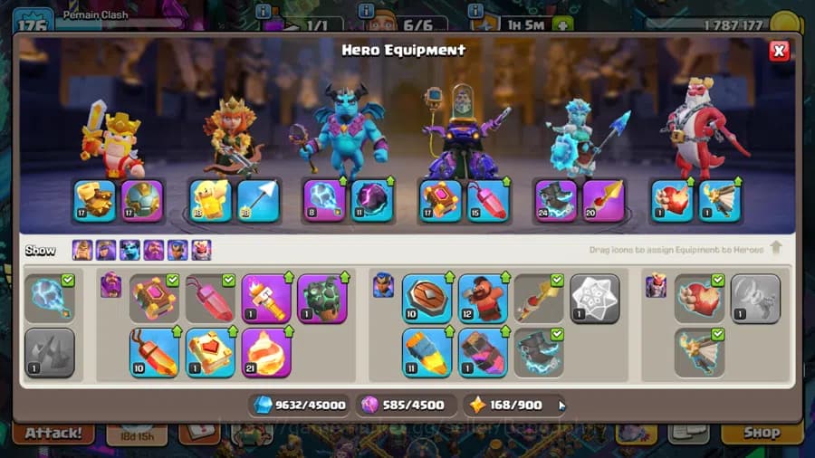 Clash of Clans Accounts TH 15-BH 10|Many Skin|LVL 176|HH 9|BK 85,AQ 87,GW image 13