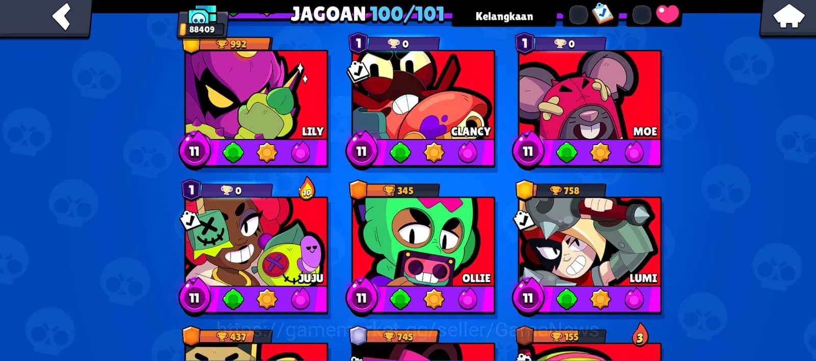 Brawl Stars Accounts 88409 Trophy|3k Bling|100 Brawler ALL Max | 8 Hype image 3