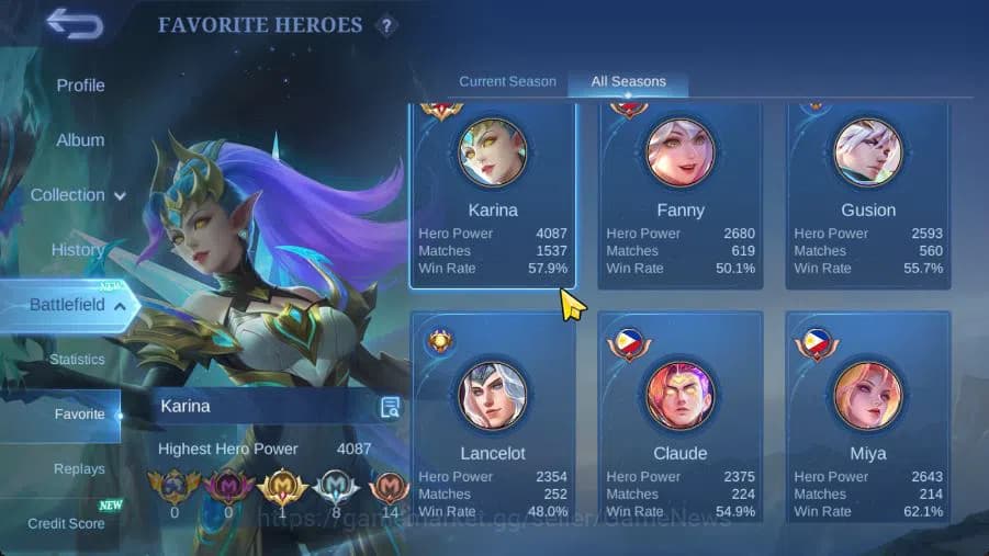 Mobile Legends: Bang Bang Accounts Hero 132|Skin 373|High Glory 50|Prime[Granger,Clou image 16