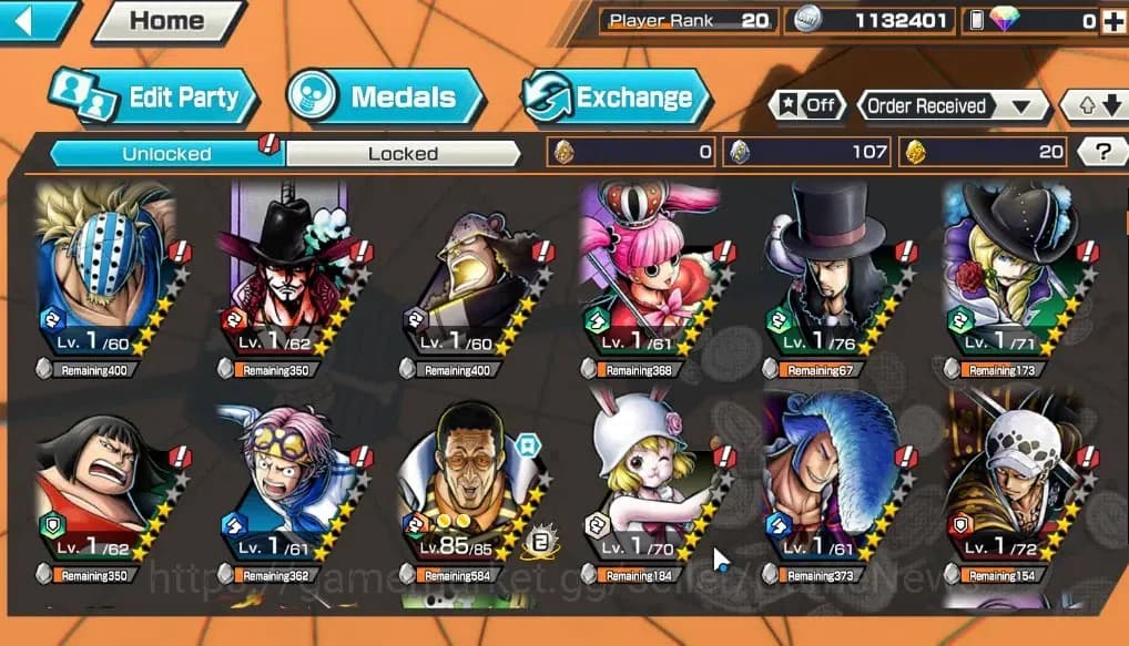 One Piece Bounty Rush Accounts Global|4EX 1MAX|King of the Pirates Gol D. Roger,S image 11