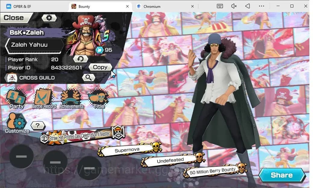 One Piece Bounty Rush Accounts Global|4EX 1MAX|King of the Pirates Gol D. Roger,S image 2