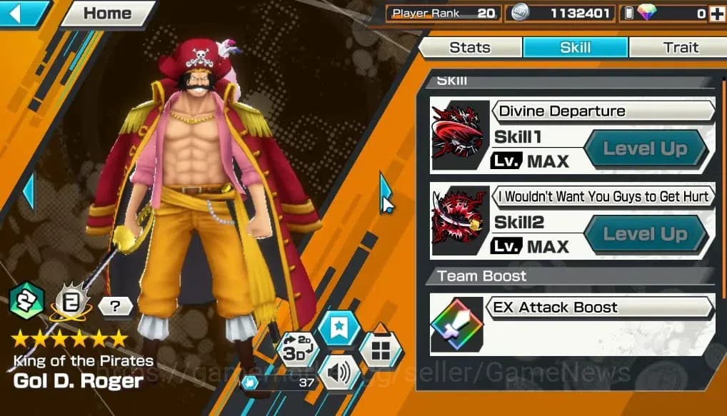 One Piece Bounty Rush Accounts Global|4EX 1MAX|King of the Pirates Gol D. Roger,S image 8