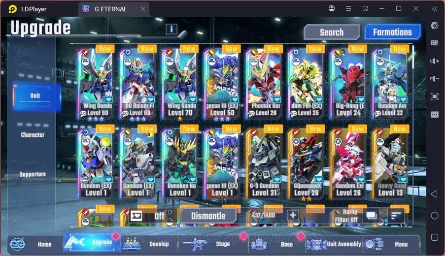 SD Gundam G Generation ETERNAL Accounts GLOBAL rank 17, 2k DM, 12 UR unit, 10 char, 3 supp image 1