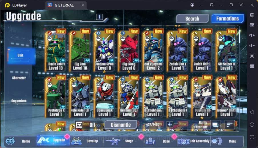 SD Gundam G Generation ETERNAL Accounts GLOBAL rank 17, 2k DM, 12 UR unit, 10 char, 3 supp image 17