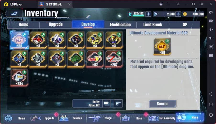 SD Gundam G Generation ETERNAL Accounts GLOBAL rank 17, 2k DM, 12 UR unit, 10 char, 3 supp image 5