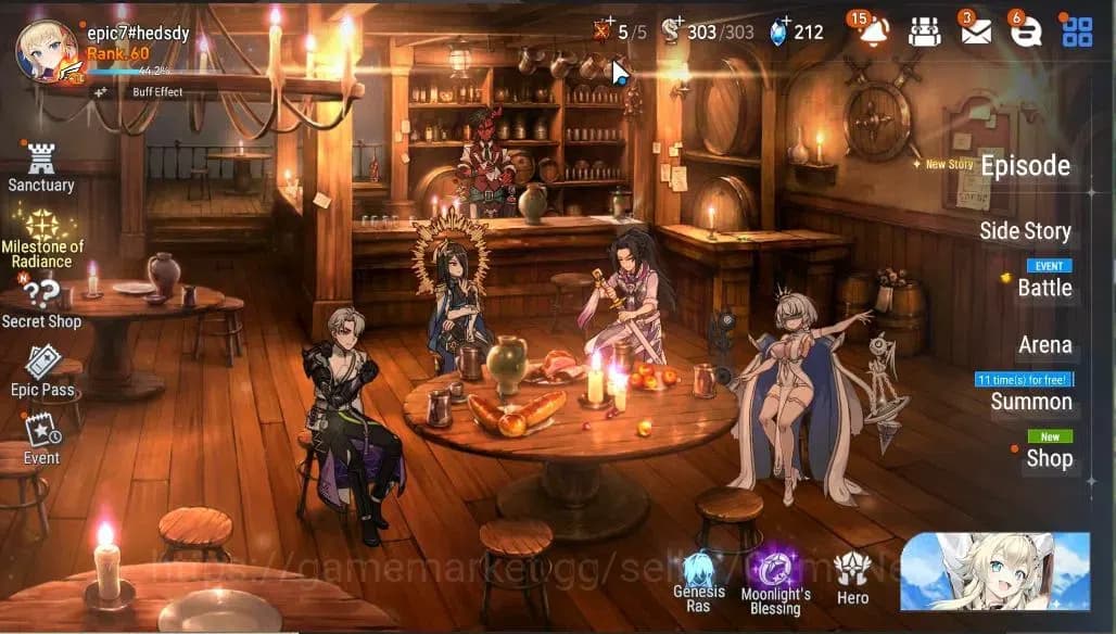 Epic Seven Accounts GLOBAL UNVERIF|9 ML(LOT Scales,Eilynav,Belian,RRoa image 1
