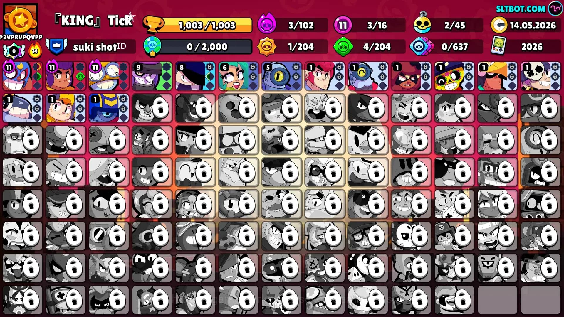 Brawl Stars Accounts 1003 Trophy|16 Brawlers 3 Max Lv [Carl,Primo,Shell image 1