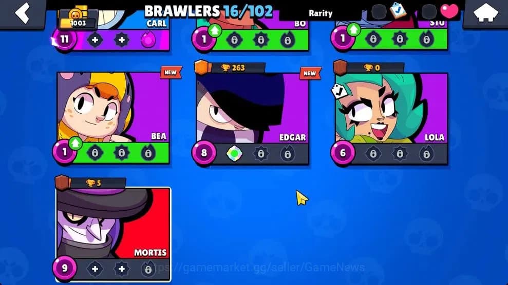 Brawl Stars Accounts 1003 Trophy|16 Brawlers 3 Max Lv [Carl,Primo,Shell image 5