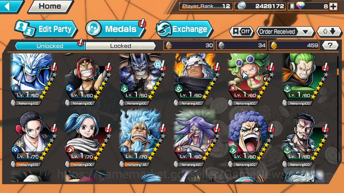 One Piece Bounty Rush Accounts Global|5EX|WI Trafalgar Law,BMO Kaido,Seraphim S-S image 7