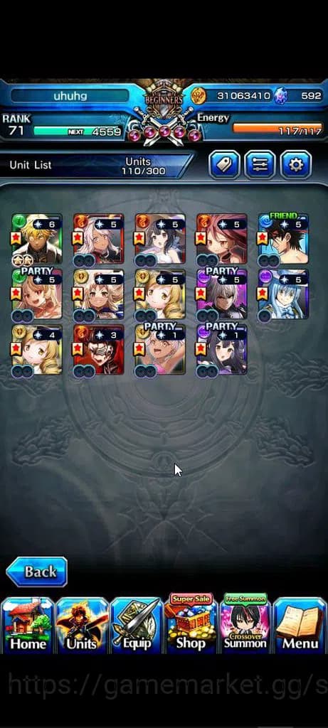 Grand Summoners Accounts Global|Rank 71|592 cc|14 Ascend+8 TW|[S Miyu,Chloe image 1