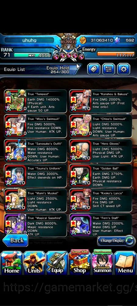 Grand Summoners Accounts Global|Rank 71|592 cc|14 Ascend+8 TW|[S Miyu,Chloe image 17