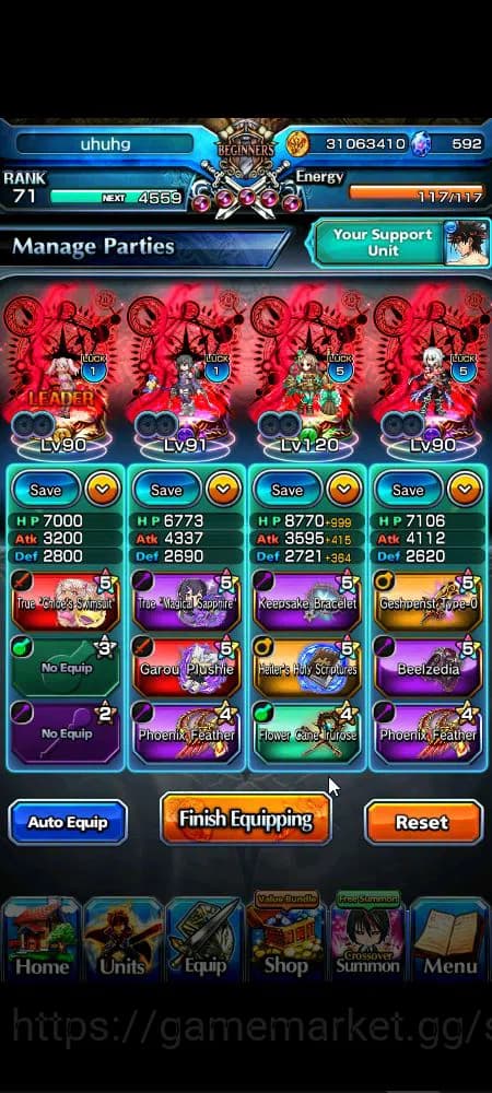 Grand Summoners Accounts Global|Rank 71|592 cc|14 Ascend+8 TW|[S Miyu,Chloe image 18