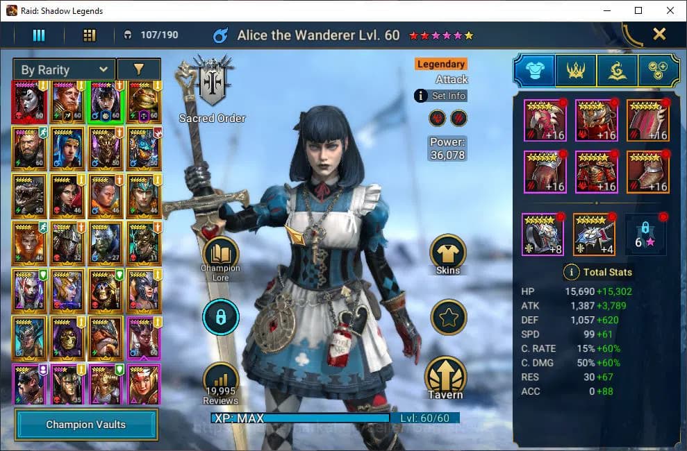 Raid: Shadow Legends Accounts Lv45 610K Power|1 Mythical (SLady Mikage)|22 Legen image 6