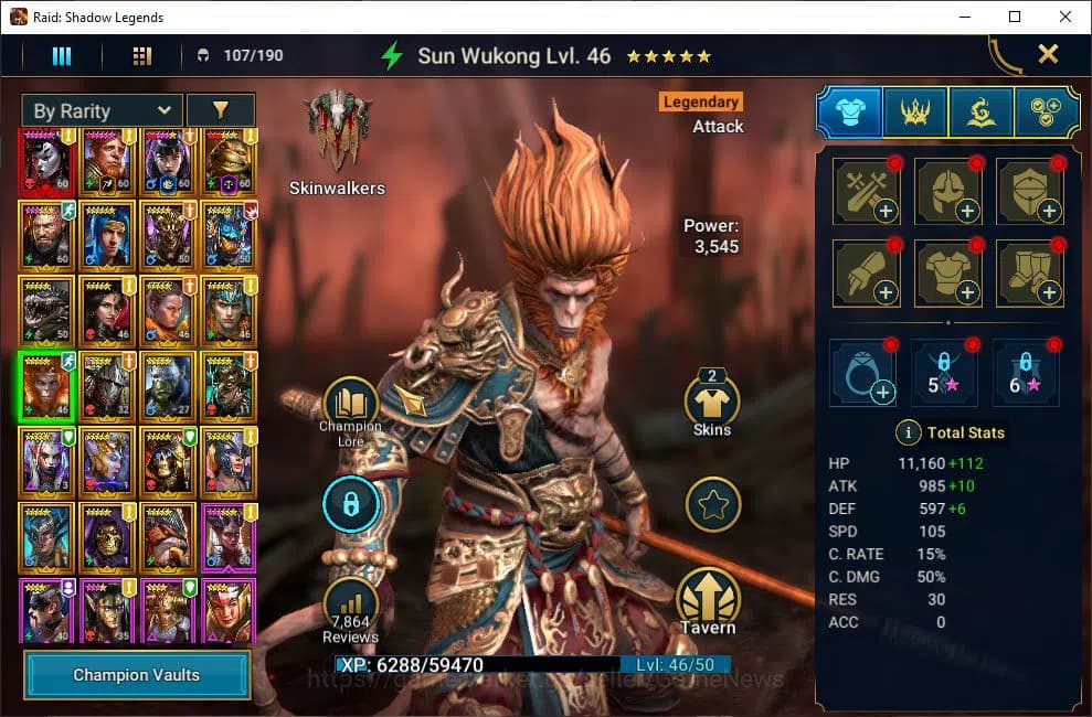 Raid: Shadow Legends Accounts Lv45 610K Power|1 Mythical (SLady Mikage)|22 Legen image 7