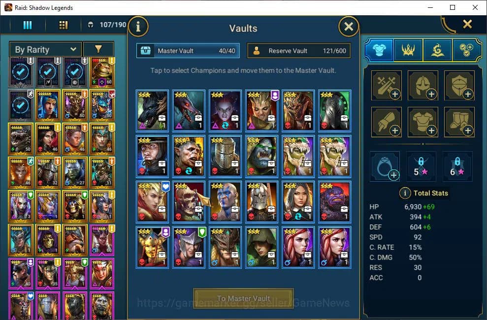 Raid: Shadow Legends Accounts Lv45 610K Power|1 Mythical (SLady Mikage)|22 Legen image 9