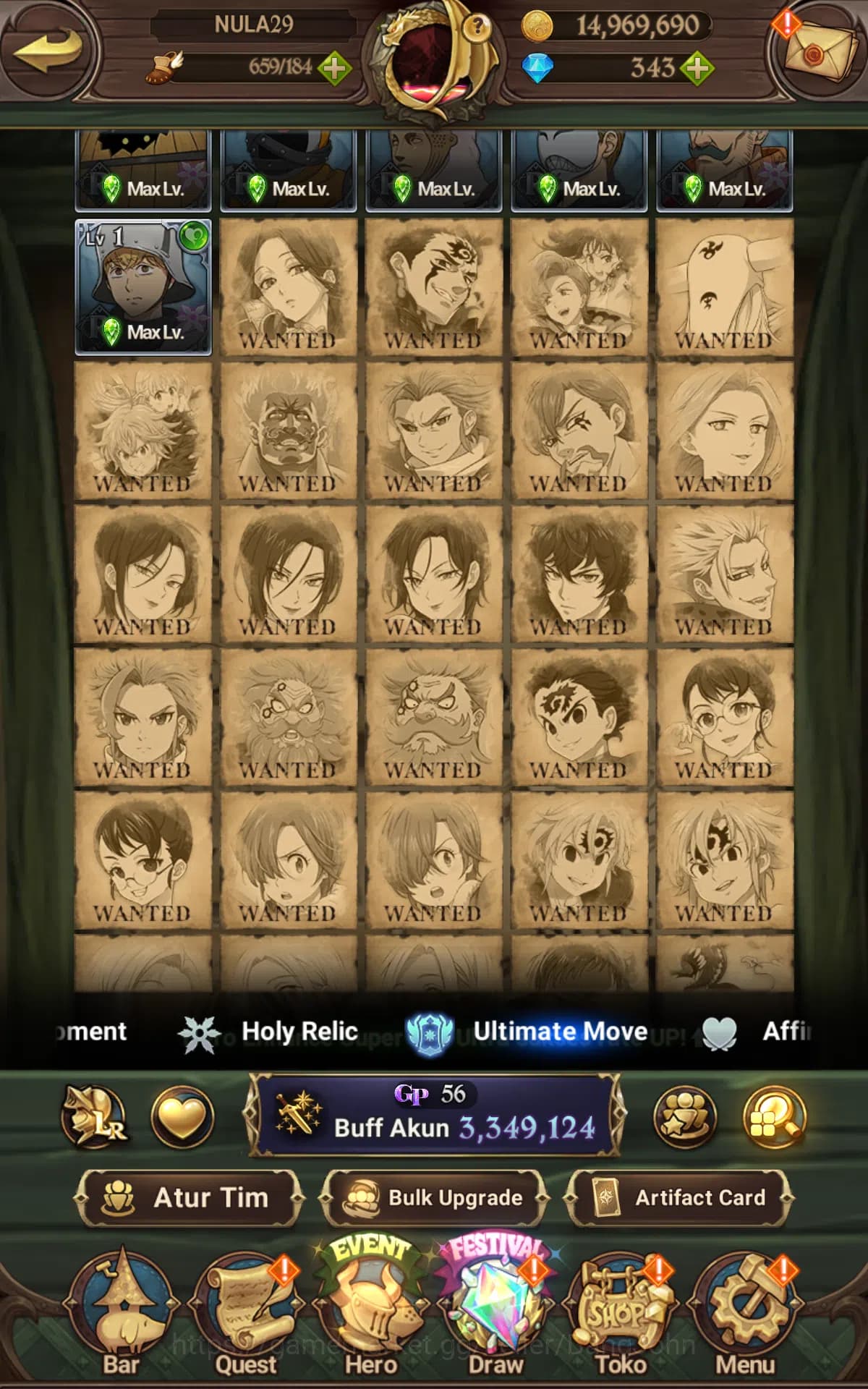 The Seven Deadly Sins: Grand Cross Accounts ASIA|3.3M CC| UR Tristan,Valenti,Salos,Roxy,Diane, image 1