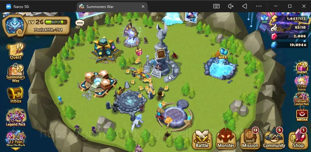 Summoners War: Sky Arena Accounts ASIA|Lv 26|Fresh Starter| Teshar | 2K Crystal + 16 image 1