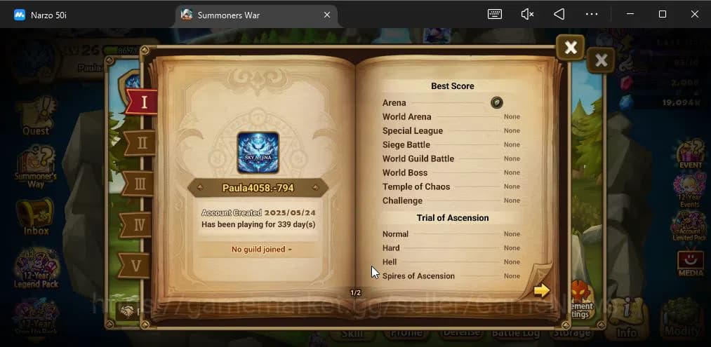 Summoners War: Sky Arena Accounts ASIA|Lv 26|Fresh Starter| Teshar | 2K Crystal + 16 image 3