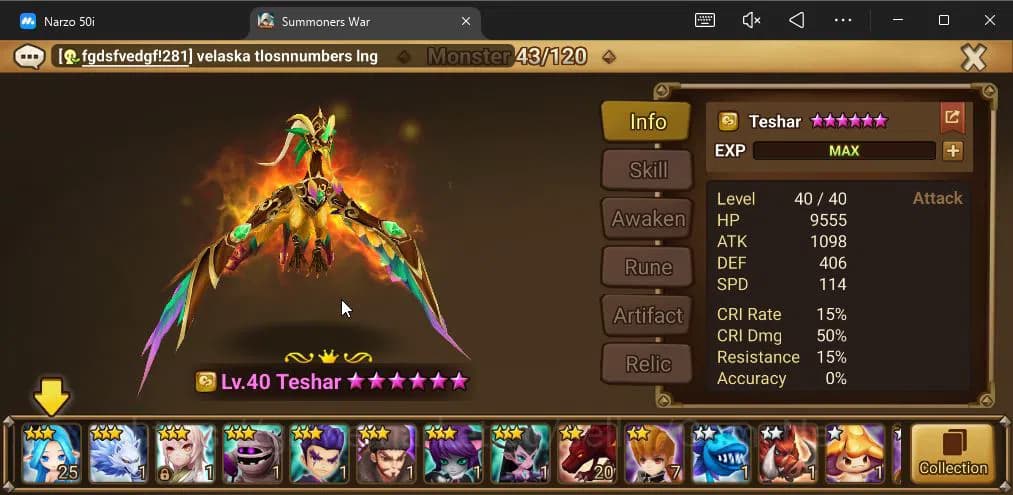 Summoners War: Sky Arena Accounts ASIA|Lv 26|Fresh Starter| Teshar | 2K Crystal + 16 image 4