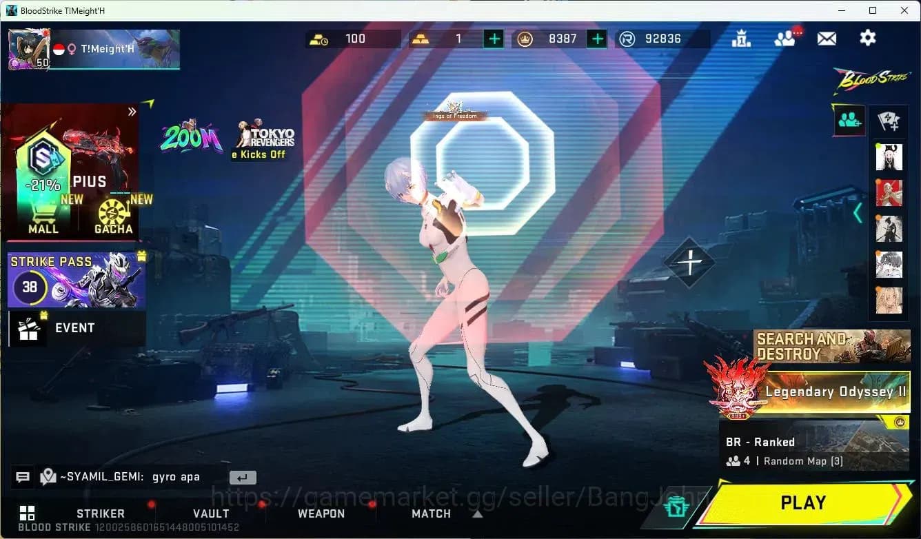 Blood Strike Accounts ASIA|MELE=DUALBLADE,ZANPAKUTO|COLLABQBZ95,UZI,KAR9 image 1