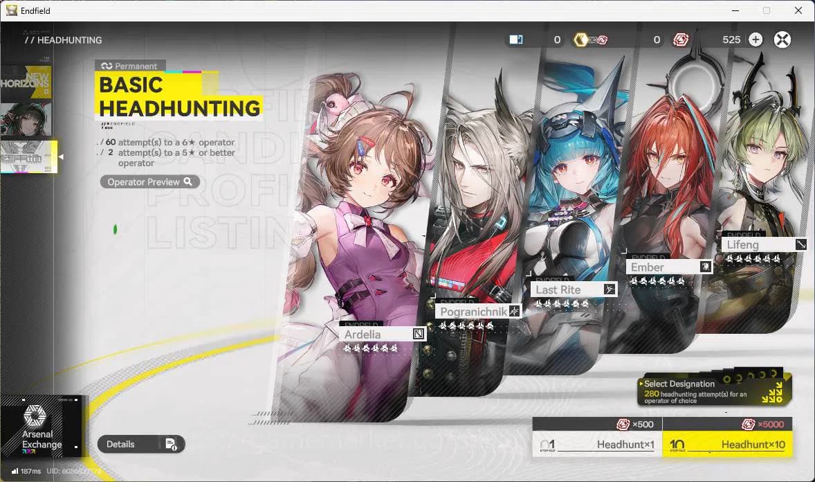 Arknights: Endfield Accounts NA/EU|Fresh Starter| 1 limit+Standard| Zhuang Fang image 3