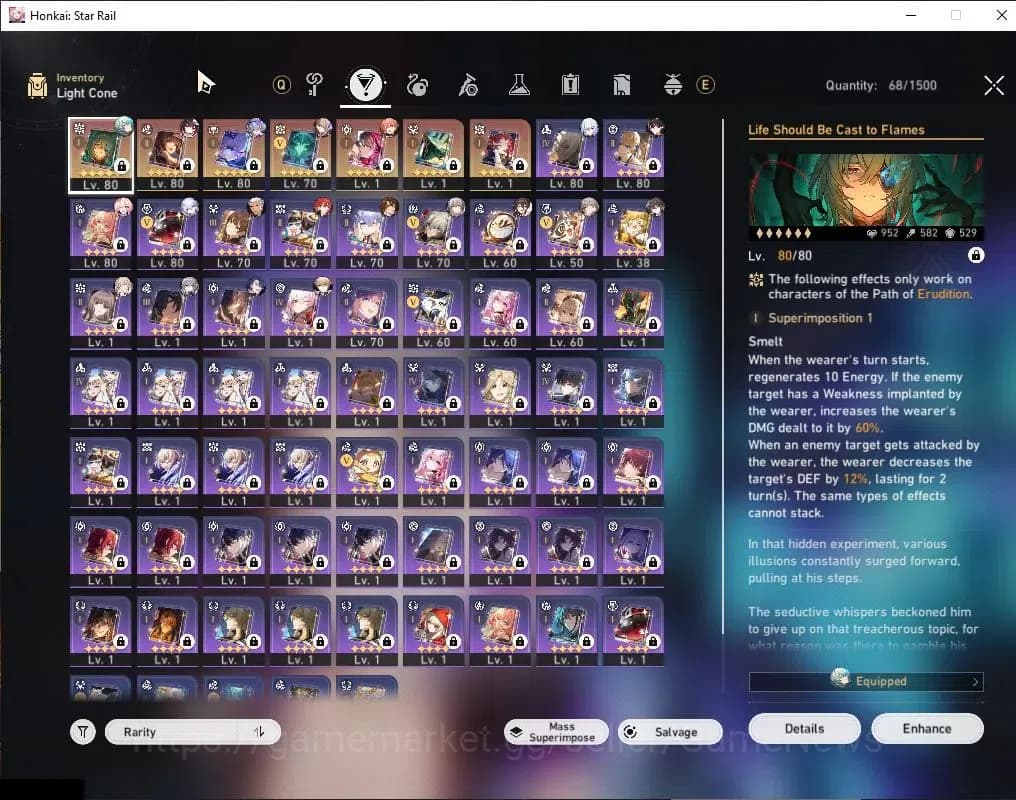 Honkai Star Rail Accounts Asia|TL 66|3,9k SJ+10 Special Pass|9 Limited|[Anax image 8