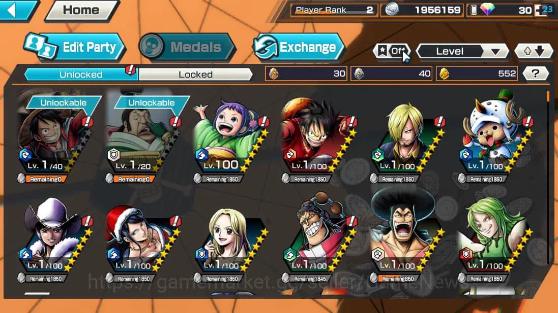 One Piece Bounty Rush Accounts Global| 5 EX| Gear 5 Luffy,T5E St.Jaygarcia,Divine image 4