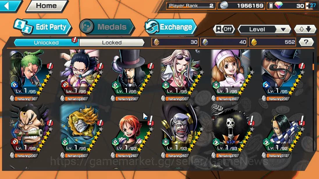 One Piece Bounty Rush Accounts Global| 5 EX| Gear 5 Luffy,T5E St.Jaygarcia,Divine image 6