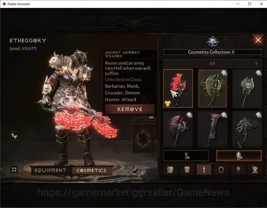 Diablo Immortal Accounts SEA-Vasily|CS ON|Lv60(477)|Barbarian|CR 34K|Reso 4 image 9