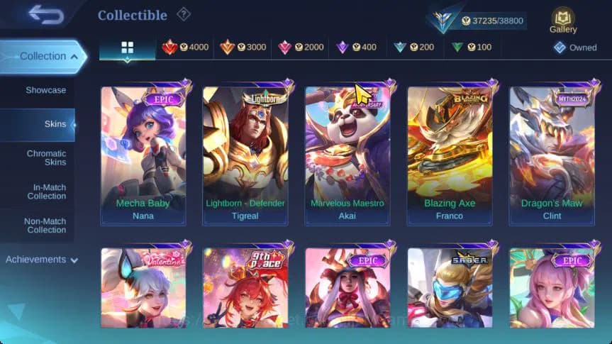Mobile Legends: Bang Bang Accounts Hero 112|Skin 173|High Immo 115|CC Nata,Lb[Granger image 15