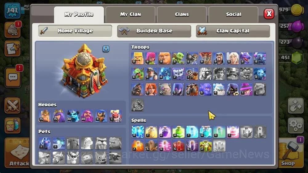 Clash of Clans Accounts TH 16-BH 8|LV 141|HH 9|BK 75,AQ 75,GW 49,MP 48,RC image 2