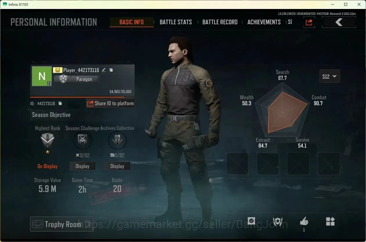 Arena Breakout Accounts Mobile | | LV 23 | SV 5.9 M | CV 5.06 M | GM AK-12 image 1