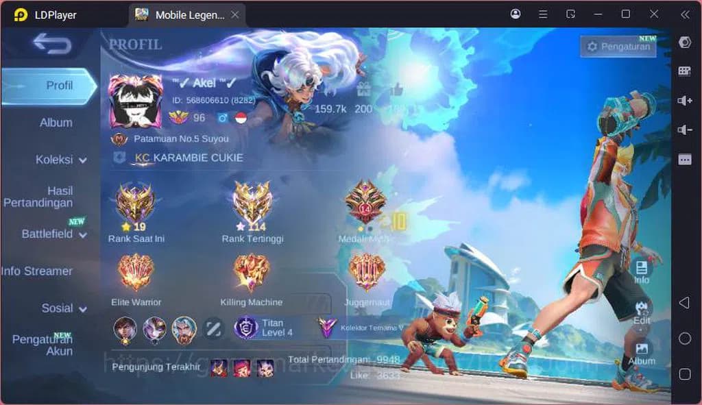 Mobile Legends: Bang Bang Accounts GLOBAL|Hero 132|Skin 206|Kof Karina,CC Natalia,LIg image 1