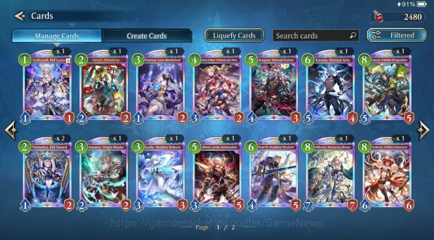 Shadowverse: Worlds Beyond Accounts SWB global|Comp lvl-10|Enhance Swordcraft Deck, 16 image 1