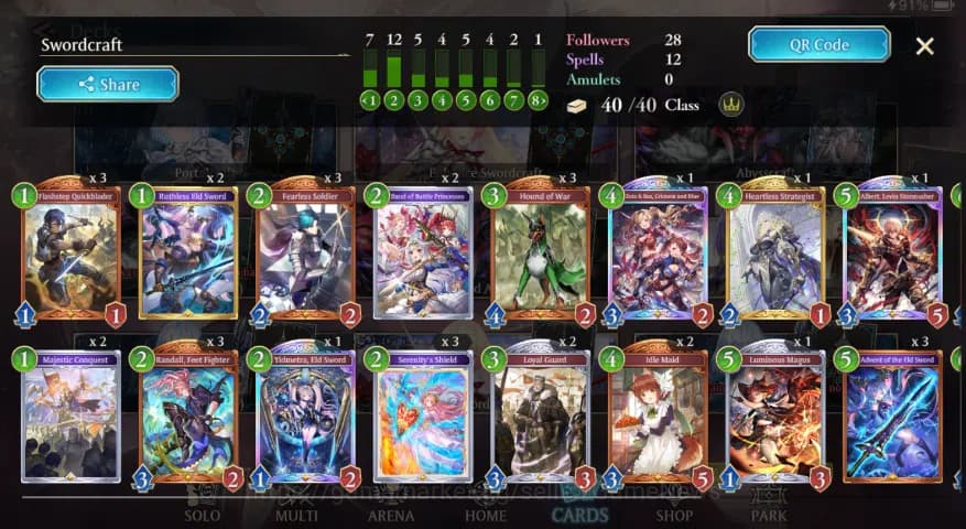 Shadowverse: Worlds Beyond Accounts SWB global|Comp lvl-10|Enhance Swordcraft Deck, 16 image 4