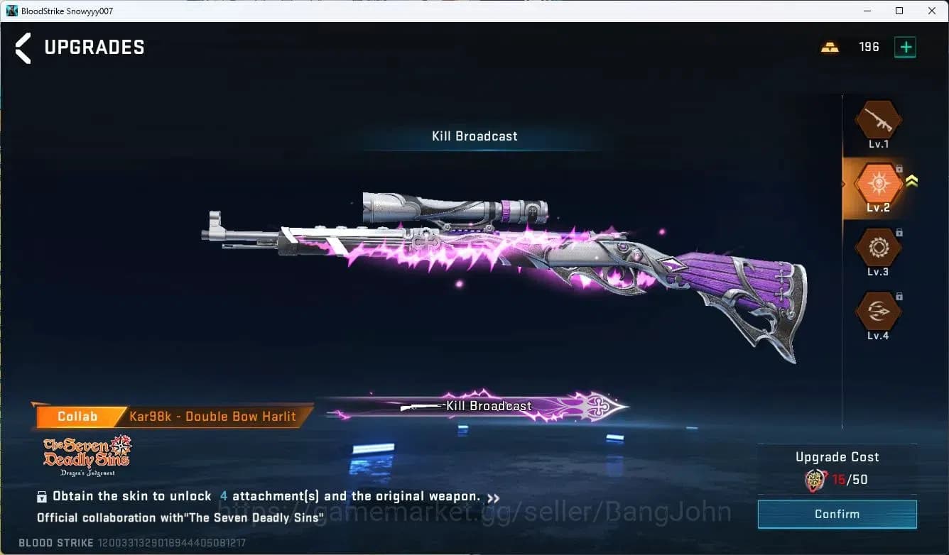 Blood Strike Accounts ASIA |COLLAB=GALIL,KAR98K,MCX,M700,AK47,ULTRA=GLOC image 12
