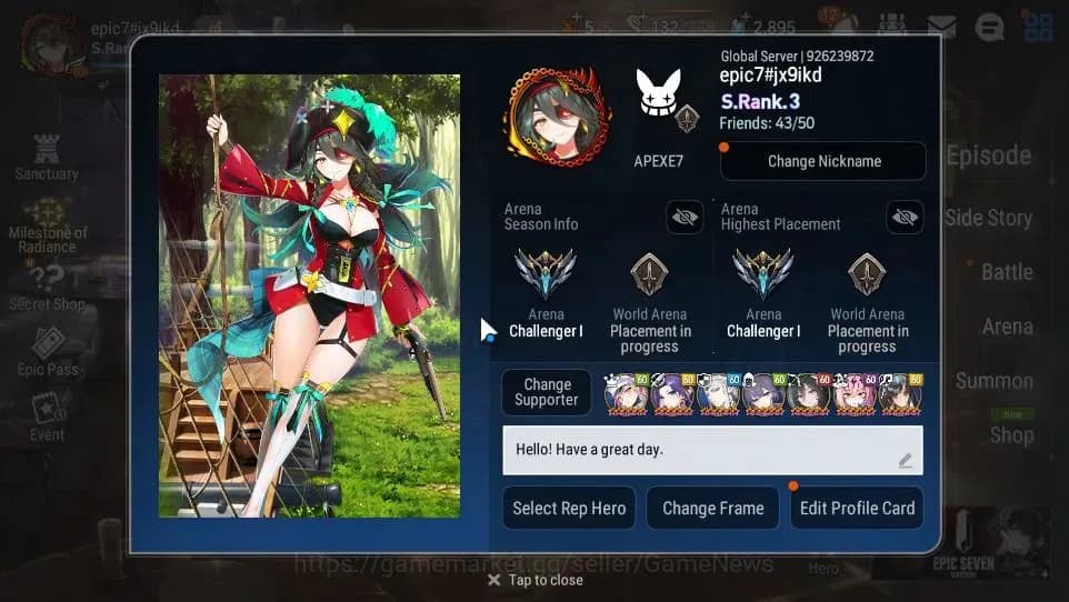 Epic Seven Accounts GLOBAL Unverif|21 ML(LOTScales,Belian,GenRas,RofLi image 2