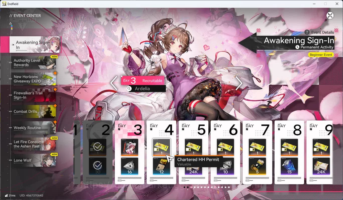 Arknights: Endfield Accounts ASIA | LVL 15 | Day 2 Sign-in 6-Star Laevatain | image 7