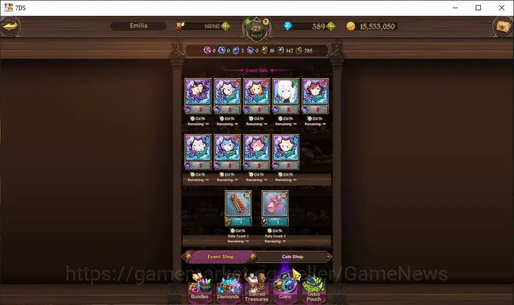 The Seven Deadly Sins: Grand Cross Accounts Global|750K CC| 389 Dm |1 LR+1 UR+Collab Re Zero|H image 9