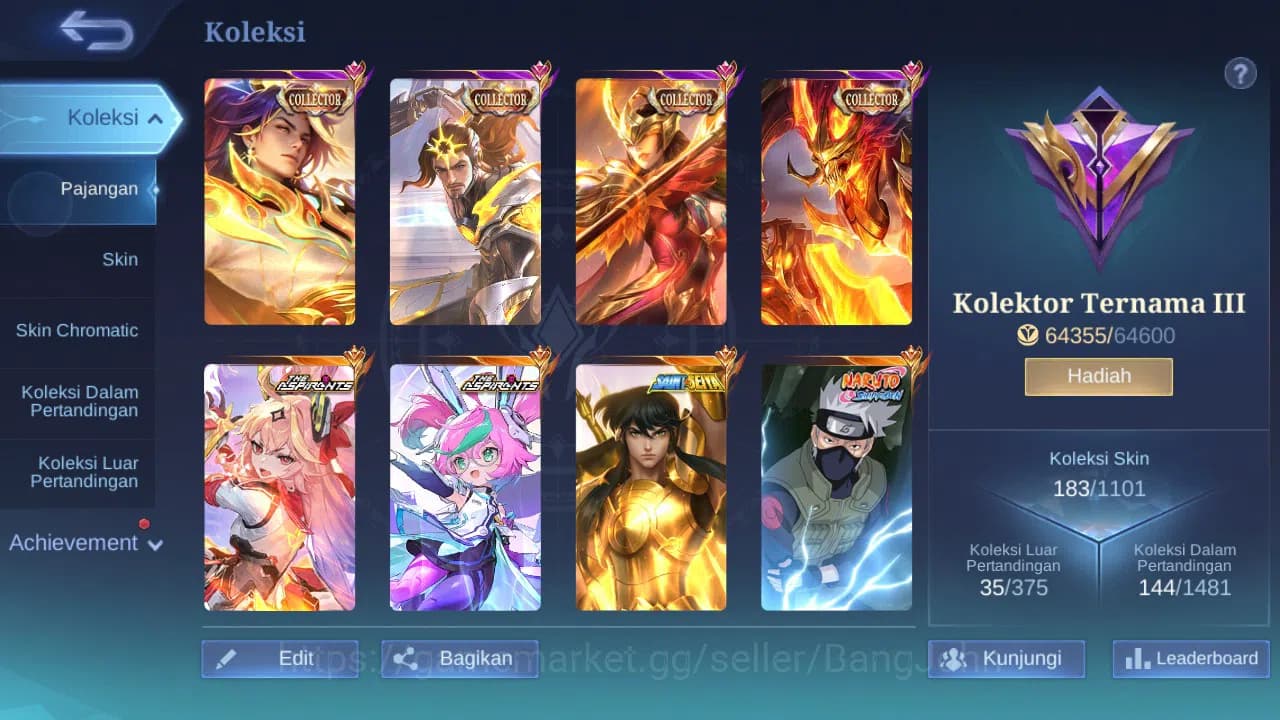 Mobile Legends: Bang Bang Accounts GLOBAL Hero 68 Skin 183 Kakashi|Aspirant Guin Chan image 6