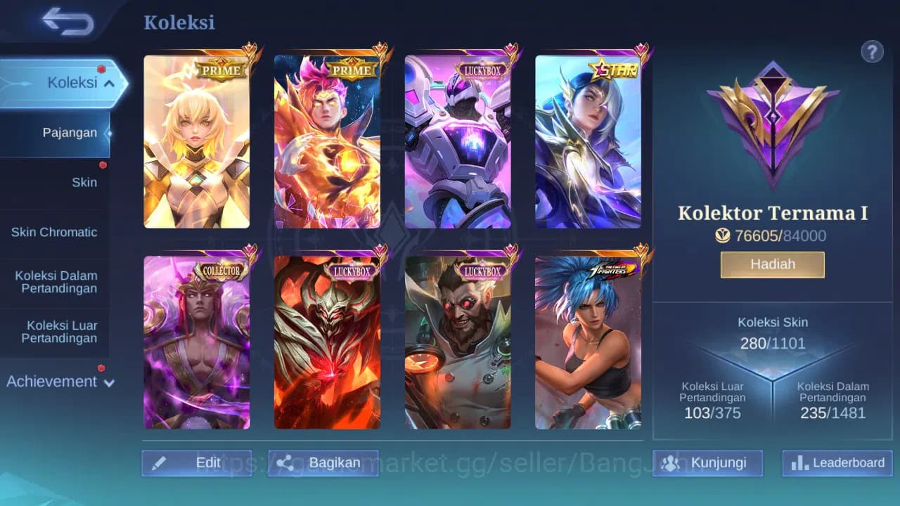 Mobile Legends: Bang Bang Accounts GLOBAL Hero 132 Skin 280 | Prime Claude Beatrix | image 10
