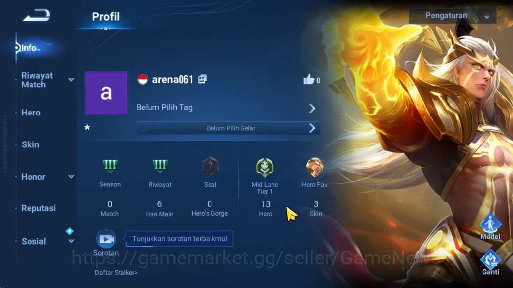 Honor of Kings Accounts Hero 13 Skin 3|Fresh Starter| (Wukong Legend) Gao image 2
